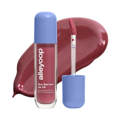 ALLEYOOP Sun Serum Lip Oil SPF 40: envase compacto para hidratación diaria con SPF.