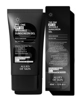 Allies of Skin protector facial SPF50, gel transparente ligero y perfecto como base de maquillaje.
