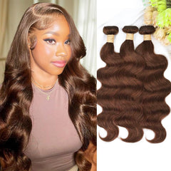 ALLRUN paquetes de cabello brasileño virgen con onda corporal de 18-22 pulgadas