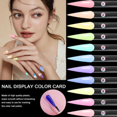 Allstarry muestrario de uñas con puntas transparentes para practicar y mostrar colores con precisión