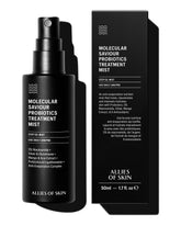 Allies of Skin Probiotic Face Mist, detalle de la botella para hidratación suave.