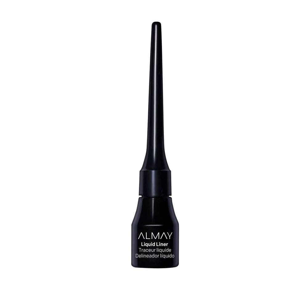 Delineador líquido Almay, botella-tintero, color saturado para definición duradera.