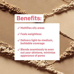 Almay ultra-fine powder delivers a matte finish on skin