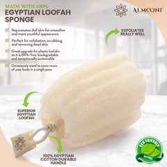 ALMOONI lufa egipcia con fibras gruesas para espuma abundante.