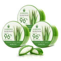 Aloderma gel aloe vera orgánico para la cara, hidratación suave tras exposición solar