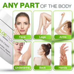 Aplicación suave en las manos con AloeMoist para piel seca.