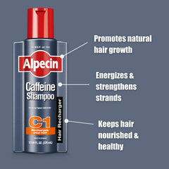 Massage du cuir chevelu avec Alpecin C1, énergie ciblée pour vos cheveux.