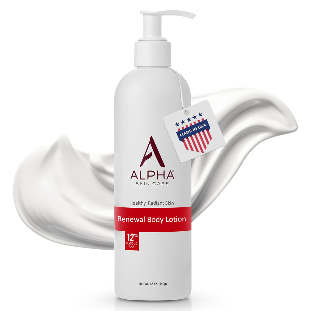 Alpha Skin Care Lotion botella 12oz para hidratación diaria.