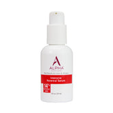 Alpha Renewal Serum bottle showing 14% glycolic AHA for exfoliation and smoother skin