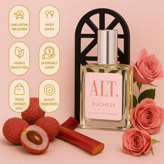 ALT. FRAGRANCES Duchess, frasco detallado, aroma floral afrutado para realzar el estilo diario.