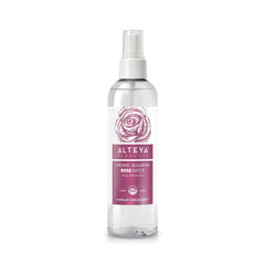 Botella de Alteya Organics agua de rosa, refresca e hidrata la piel.