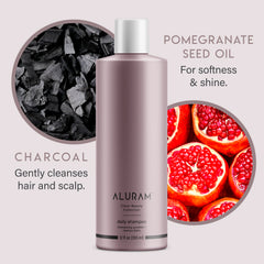 ALURAM Coconut Water Daily Shampoo on color-treated hair helping maintain shine
