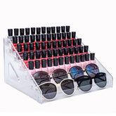 ALUYUYO organizador de 7 estantes para esmaltes y gafas, muestra colores con claridad.