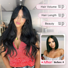 ALXNAN extensiones con broches cinco, fijación segura y cómoda.