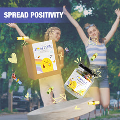 AMAQUANG bote de vidrio con mensajes de positividad para escritorio y hogar