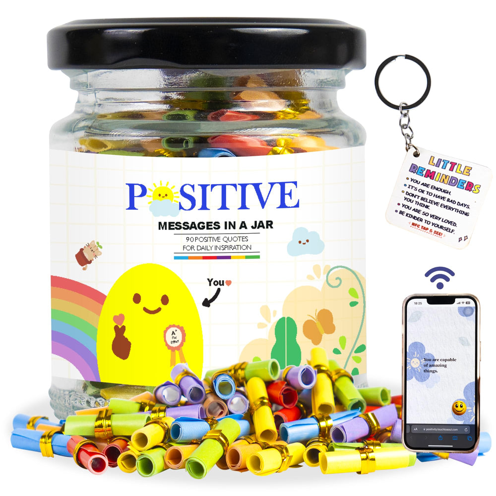 AMAQUANG llavero NFC con mensajes positivos para motivación diaria