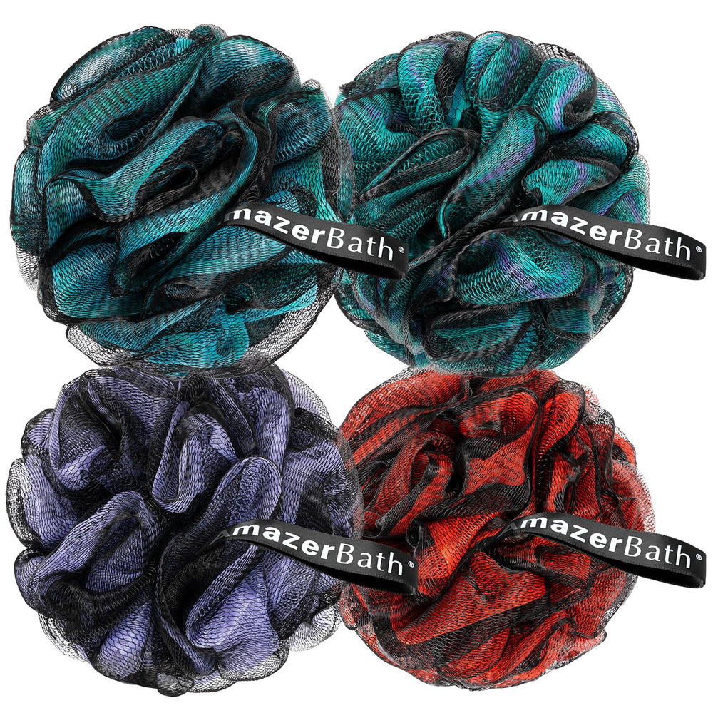 AmazerBath esponja lufa carbón azul, genera espuma abundante para una limpieza suave