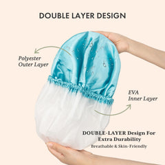 Gorro AmazerBath con cinta elástica para ajuste cómodo y sin presión