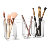 La marca Amazing Abby Glamour organiza maquillaje y brochas con este organizador acrílico de 4 compartimentos.
