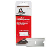 American Line, paquete de 100 hojas de borde único para raspar superficies.