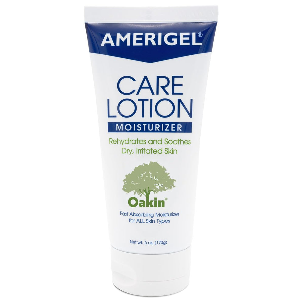 AMERIGEL Care Lotion botella, hidratación profunda para piel seca.