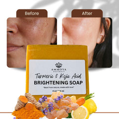 Ammoya Naturals barra de cúrcuma, detalle de textura: limpieza suave para rostro y cuerpo.