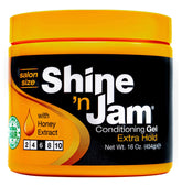 Botella de AmPro Shine 'n Jam para una aplicación suave y brillo natural.