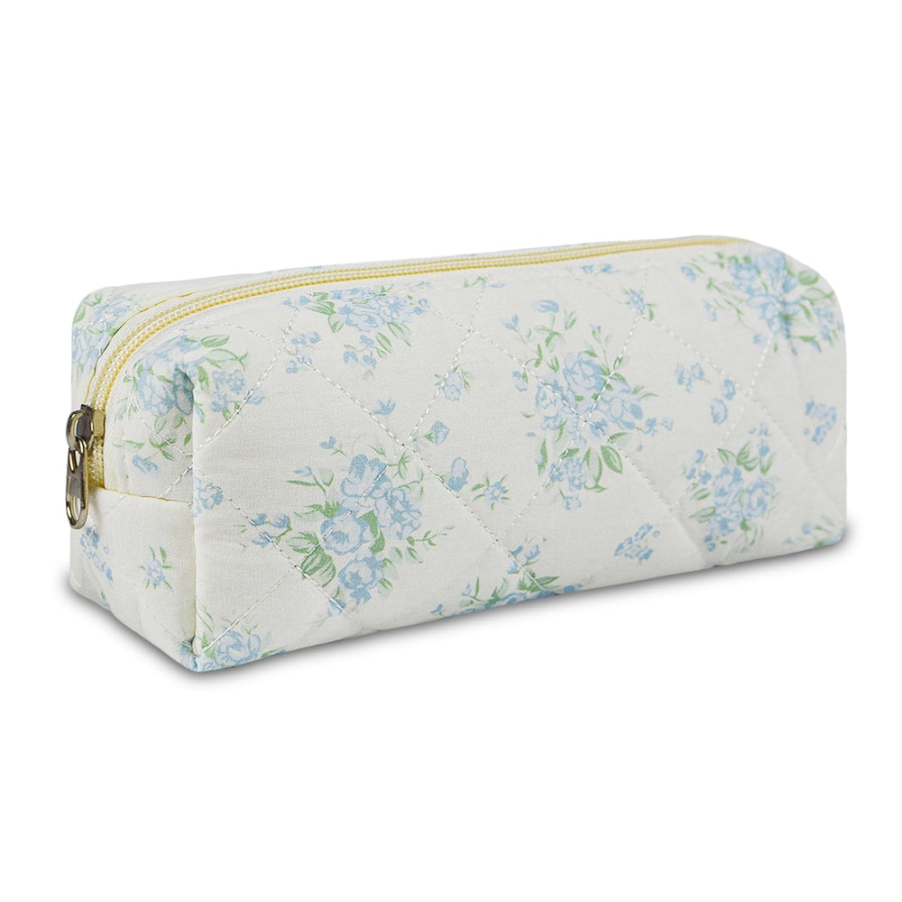 AMZMA bolsa de maquillaje con diseño floral acolchado para guardar cosméticos con estilo