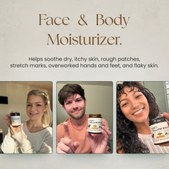 Ancestral Haven bálsamo de miel para rostro, piel suave y nutrida.