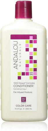 Acondicionador Andalou Naturals 1000 Roses en botella, cuidado del color y brillo suave