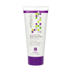 Andalou Naturals Body Butter lavanda crema 8oz en tarro, hidratación profunda para piel seca.