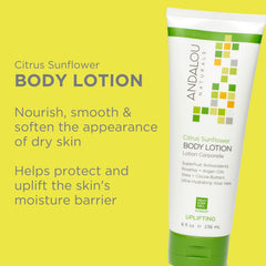 Andalou Naturals Citrus Sunflower, textura cremosa al aplicar, sensación reconfortante