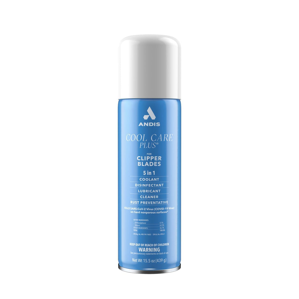 Andis Cool Care Plus, lata 458 ml, desinfección y lubricación para cuchillas