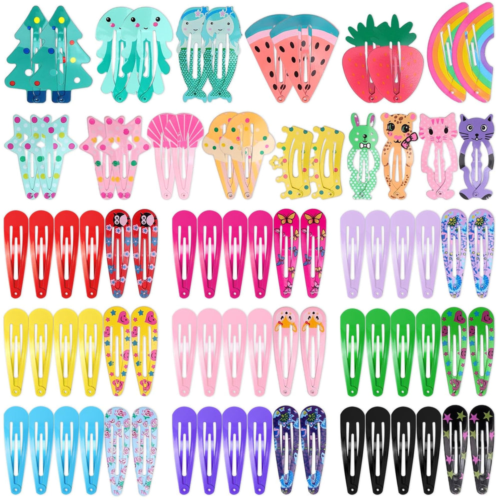 Anezus 80 piezas, clips metálicos con diseño de animales para peinados divertidos.