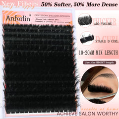 Anforlin pestanas 200D volumen: efecto pestañas densas y duraderas.