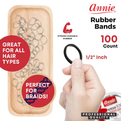 Annie 1000 bandas de 14 mm para trenzas, sujeción estable sin dañar el cabello.