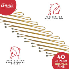 Annie horquilla jumbo para bob, pieza individual, agarre firme sin dañar el cabello