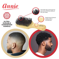 Detalle de cerdas reforzadas de Annie para cabello suave y manejable.