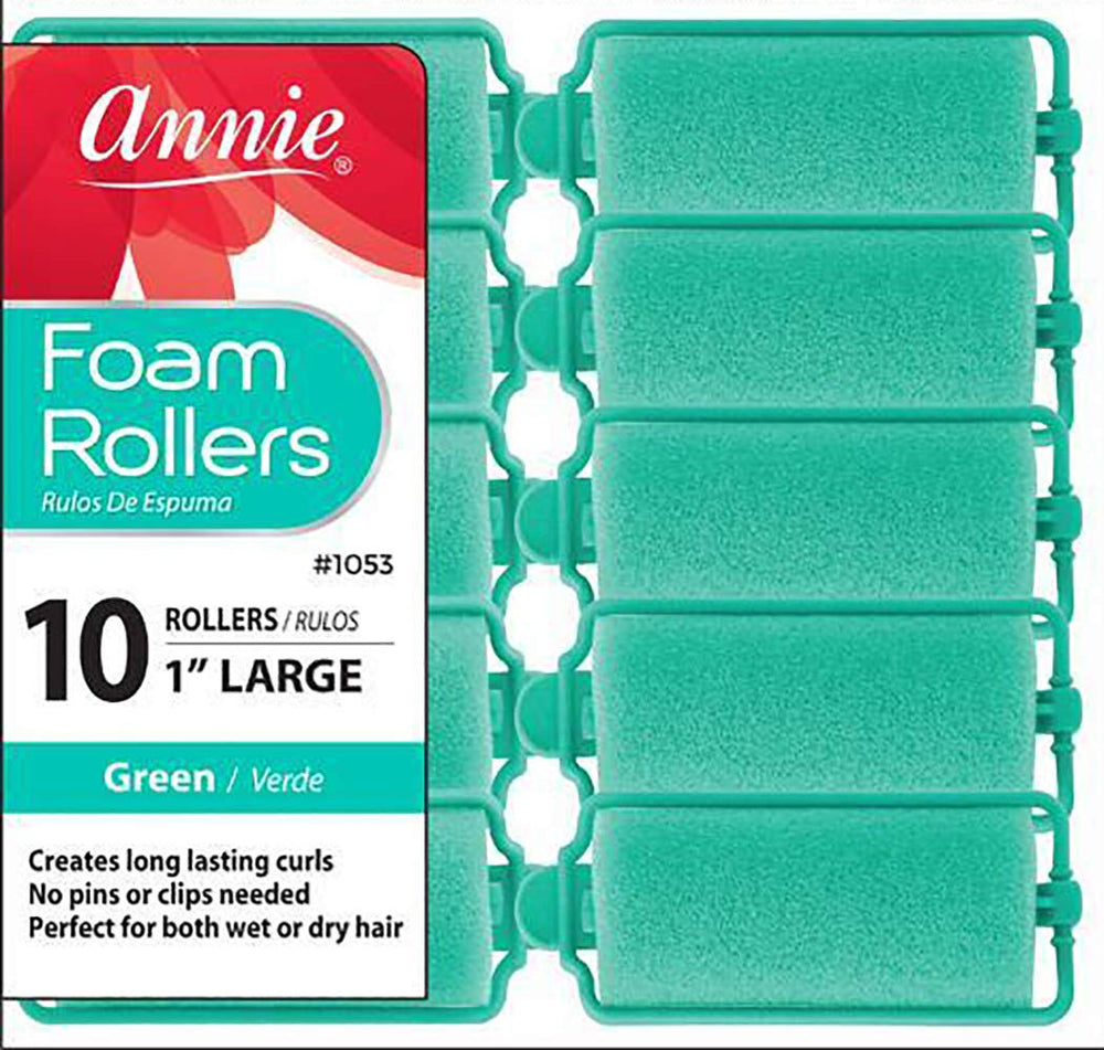 Annie rodillos de espuma verde de 1 pulgada para rizos definidos y suaves durante la noche