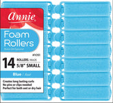 Annie rodillos de espuma azules, empaque compacto para viaje sin calor.