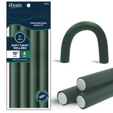 Annie Soft Twist Rodillos: diámetro 1 pulgada, 10 pulgadas, rizos sin calor, verde oscuro.