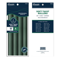 Annie Soft Twist Rodillos en verde oscuro, ideales para viaje y peinados sin calor.