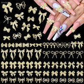 AnoleAir lazos dorados para uñas 3D con brillo para diseños glamorosos.
