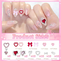 Adornos Anower corazones huecos para diseños elegantes en uñas.