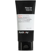 Anthony Shave Gel con gel transparente para un afeitado preciso sin irritación.