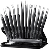 Pinzas Antonki conjunto de 12 herramientas con estuche para organización precisa.