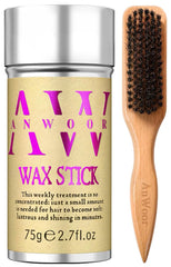 AnWoor Slick Back: cepillo de cerda de jabalí para peinar y controlar cabellos sueltos.