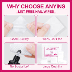 ANYINS toallitas uñas 1-97x1-97 pulgadas, tamaño práctico para salón