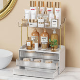 Anylady Organizador baños multi-nivel: almacenamiento compacto para maquillaje y cuidado personal