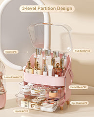 Anylady organizador de belleza con diseño rosado elegante para tocador